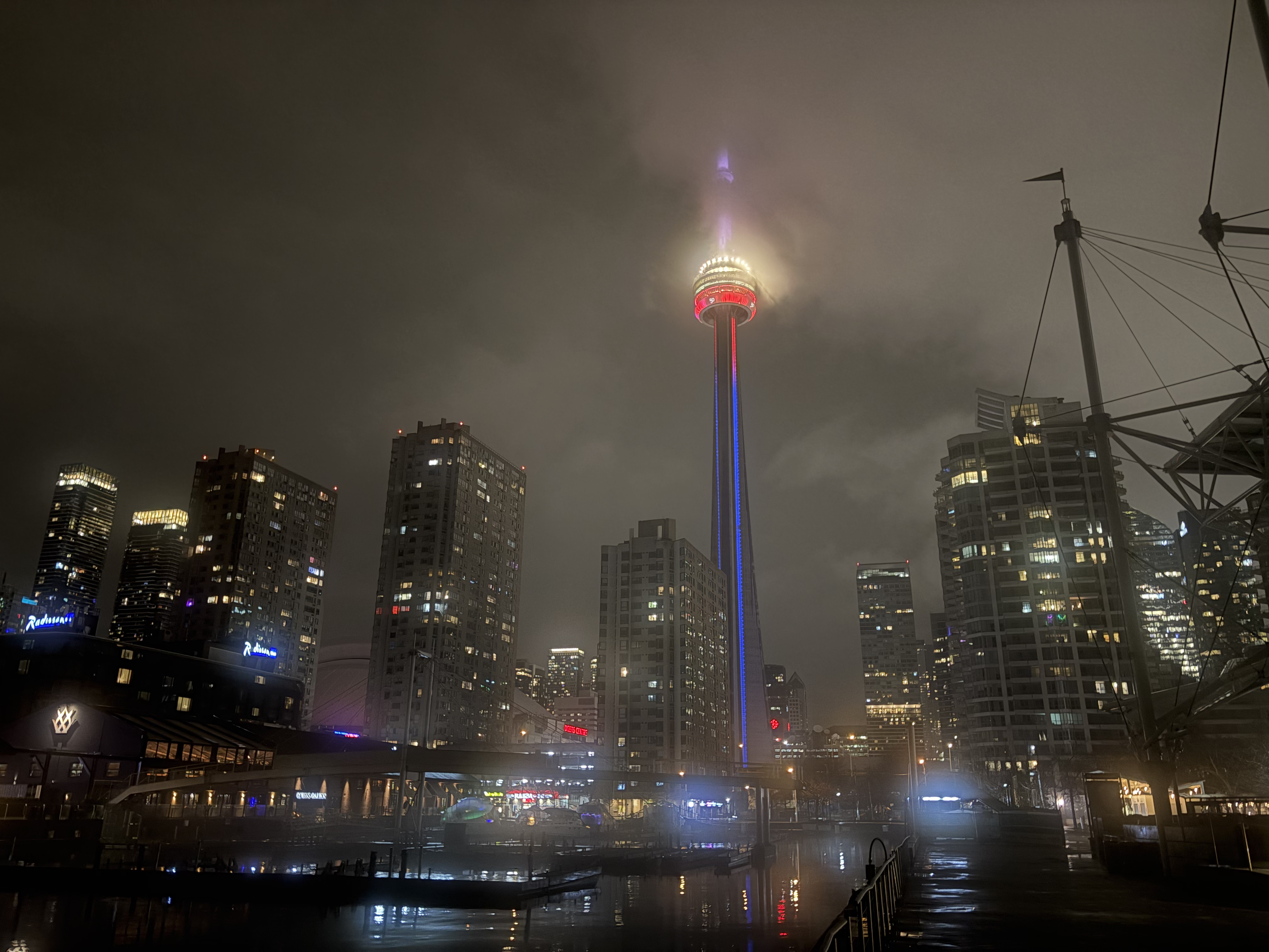 Toronto city skyline at night