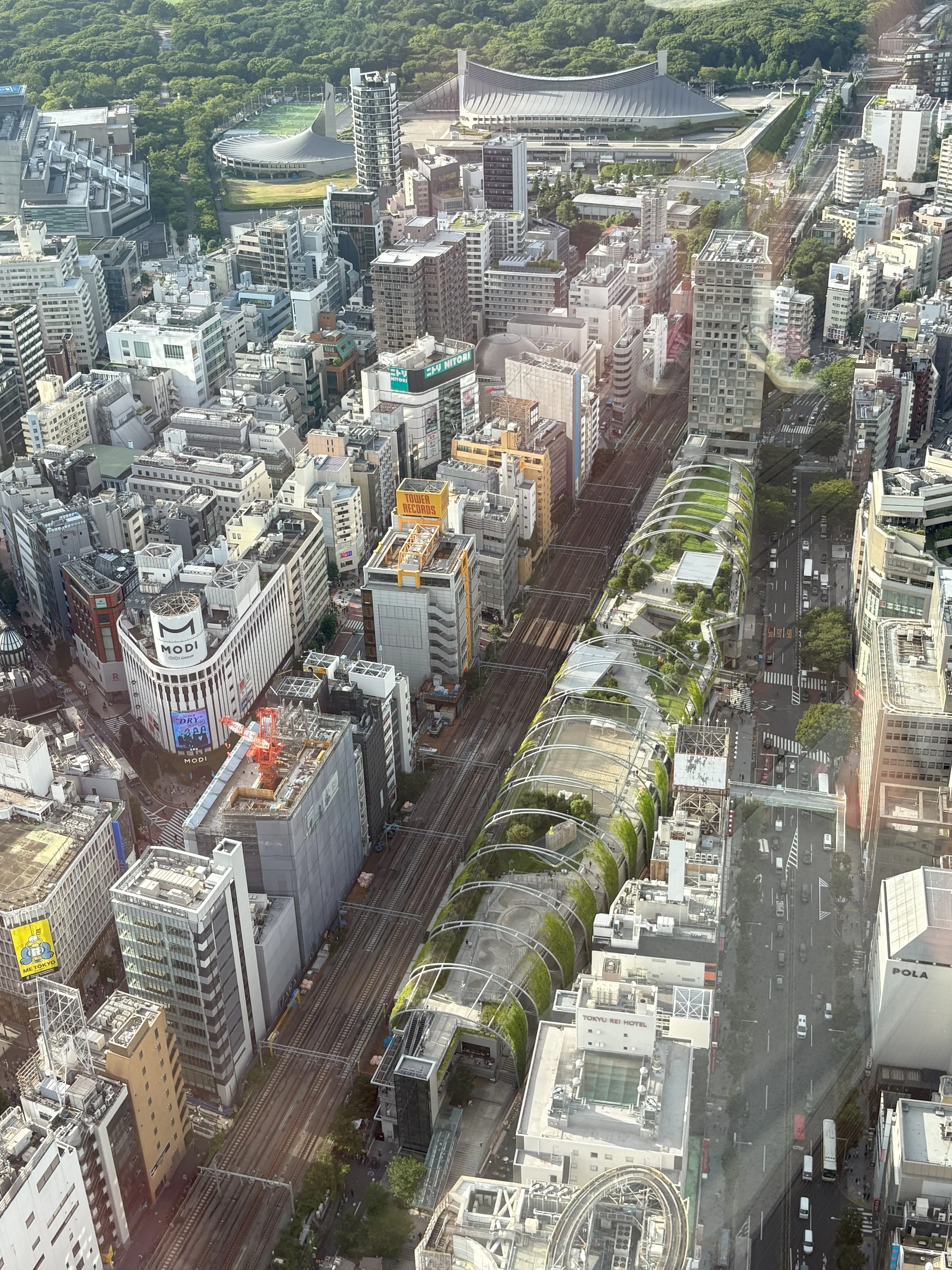High-up view of Tokyo buildings