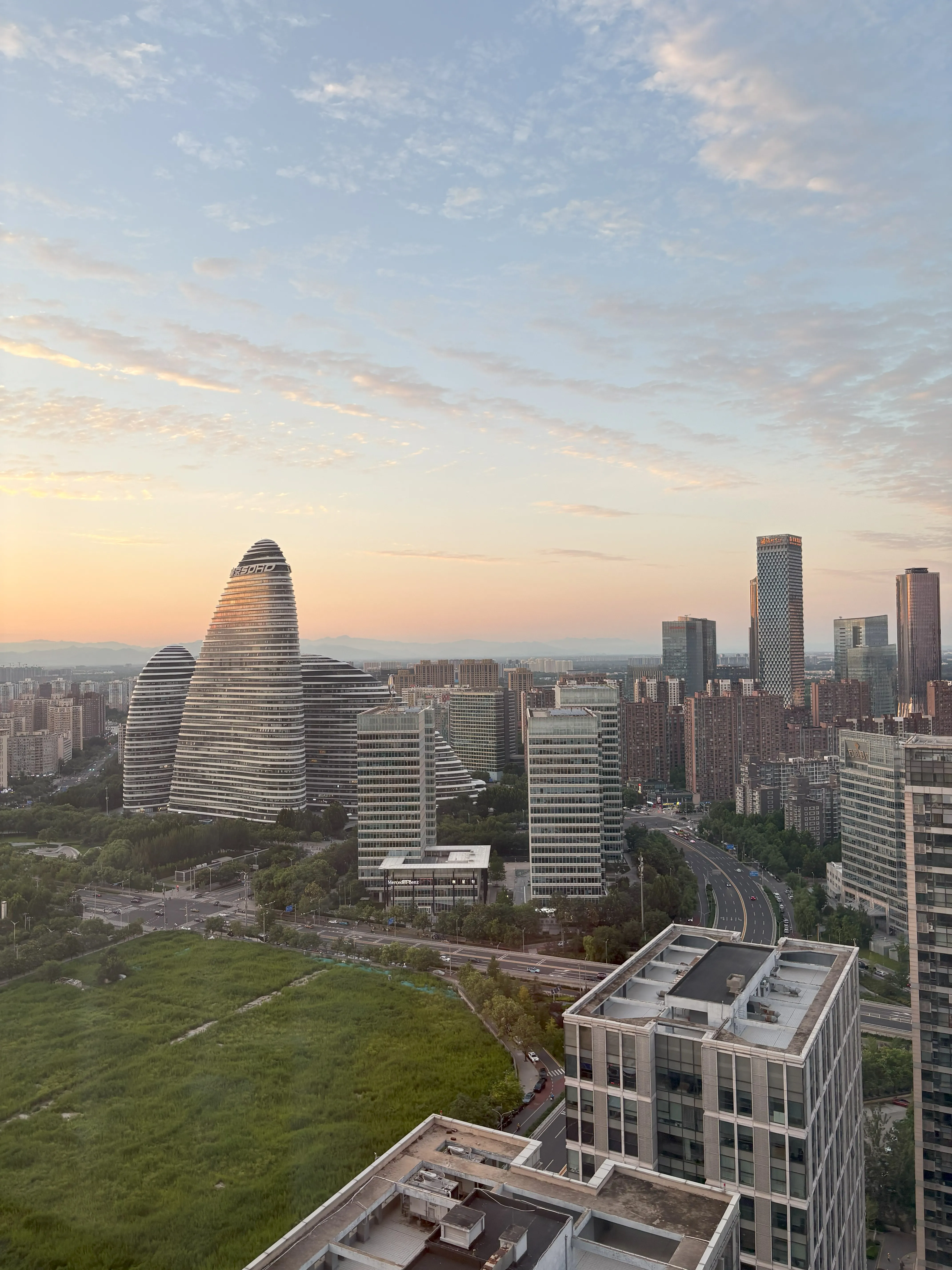 Beijing skyline at sunset