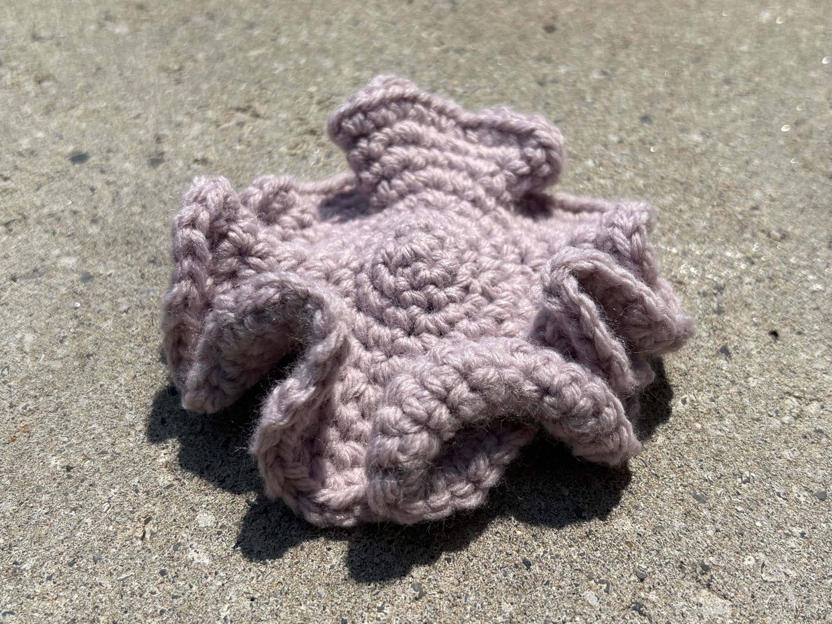 Side view of crocheted hyperbolic plane