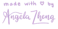 Handwritten text displaying 'Made with love by Angela Zheng'